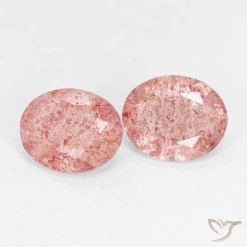 Pedras preciosas de Quartzo Morango Luz rosa natural de 4.21 ct, oval, Transparente