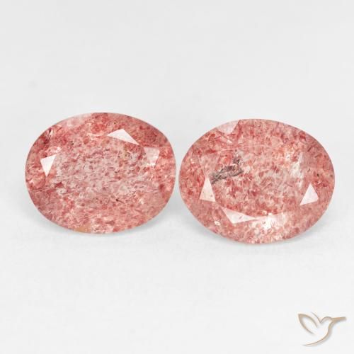 4.82ctw Natural vermelho indiano Quartzo Morango, oval, Transparente