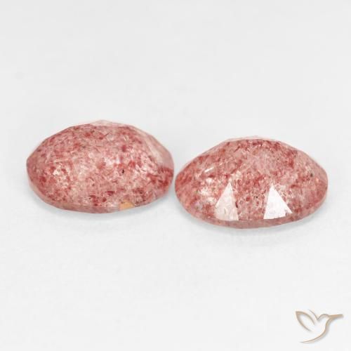 Pedras preciosas de Quartzo Morango vermelho indiano natural de 4.82 ct, oval, Transparente