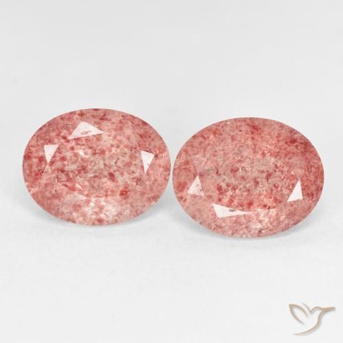 5.23ctw Natural Laranja Rosa Quartzo Morango, oval, Transparente