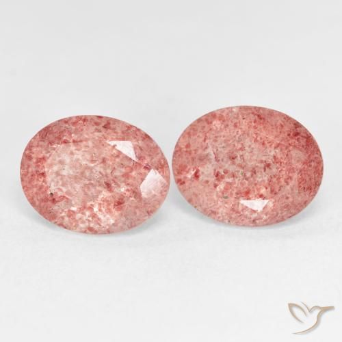 Pedras preciosas de Quartzo Morango Laranja Rosa natural de 5.23 ct, oval, Transparente