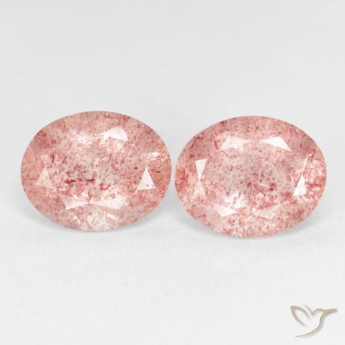 4.88ctw Natural Luz rosa Quartzo Morango, oval, Transparente
