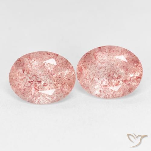 Pedras preciosas de Quartzo Morango Luz rosa natural de 4.88 ct, oval, Transparente