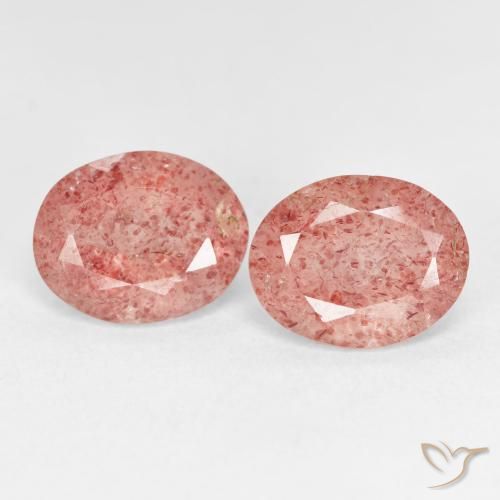 4.91ctw Natural Laranja Rosa Quartzo Morango, oval, Transparente