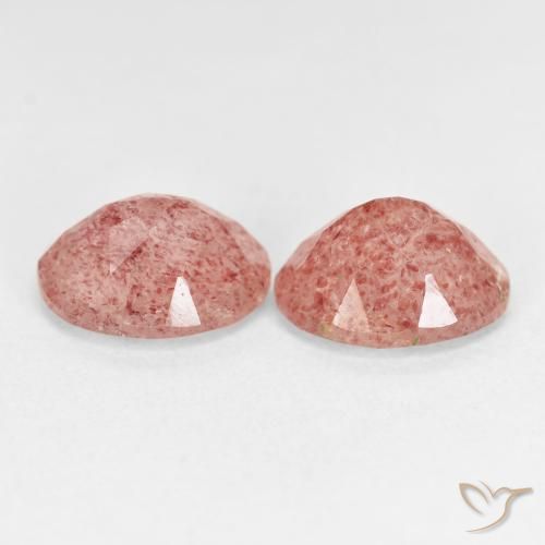 Pedras preciosas de Quartzo Morango Laranja Rosa natural de 4.91 ct, oval, Transparente