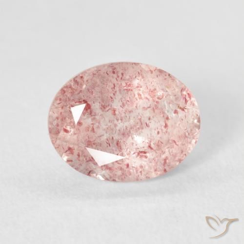 2.74ct Natural Luz rosa Quartzo Morango, oval, Transparente