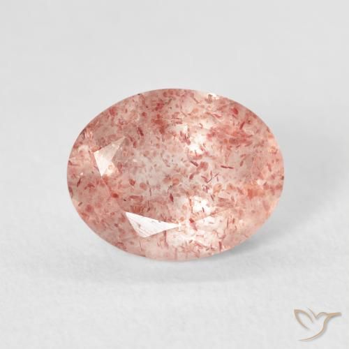 2.61ct Natural Laranja Rosa Quartzo Morango, oval, Transparente