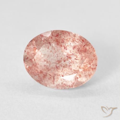 Quartzo Morango Laranja Rosa Natural 2.61ct, oval, Transparente
