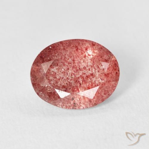 2.20ct Natural rosa avermelhado Quartzo Morango, oval, Transparente
