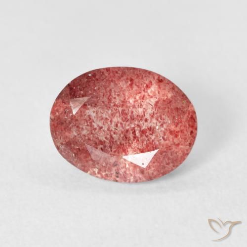 Quartzo Morango rosa avermelhado Natural 2.20ct, oval, Transparente