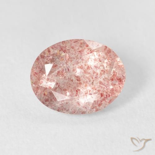 2.31ct Natural Luz rosa Quartzo Morango, oval, Transparente
