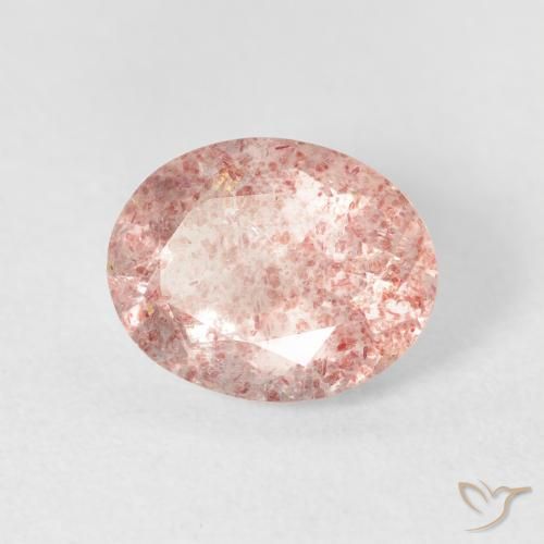 Quartzo Morango Luz rosa Natural 2.31ct, oval, Transparente