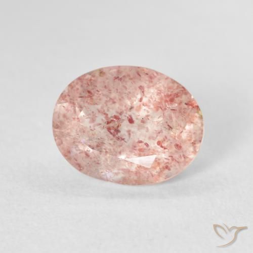 Quartzo Morango Luz rosa Natural 2.51ct, oval, Transparente