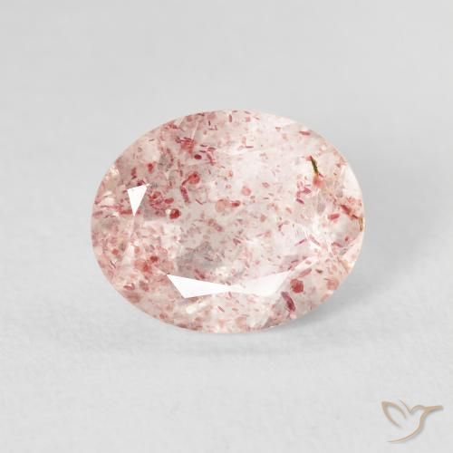 2.65ct Natural Luz rosa Quartzo Morango, oval, Transparente