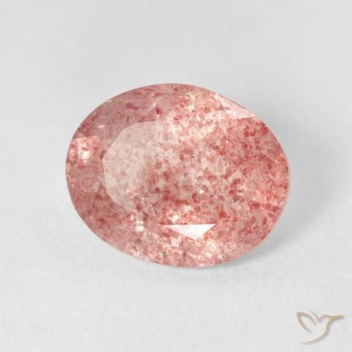 Quartzo Morango Rosa Claro Rosa Natural 2.88ct, oval, Transparente