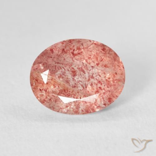 2.44ct Natural rosa médio Quartzo Morango, oval, Transparente