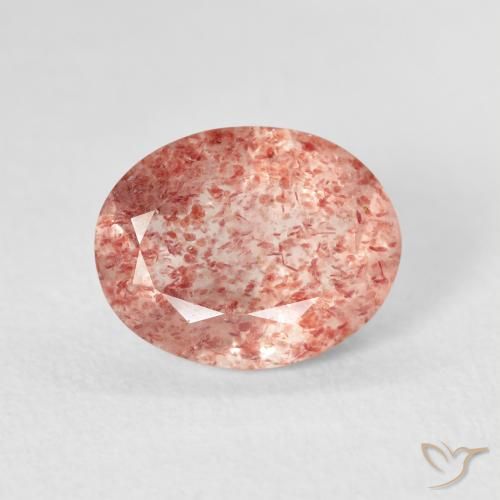 2.30ct Natural Medium Light-Pink Quartzo Morango, oval, Transparente