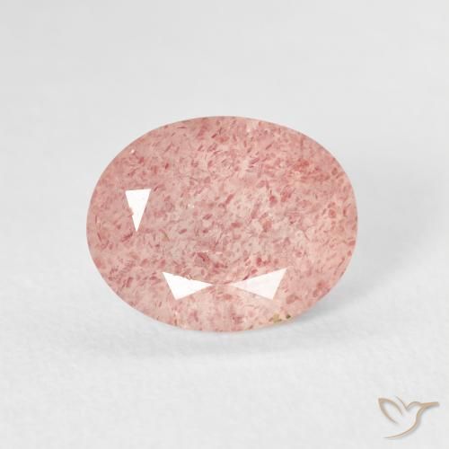 2.66ct Natural Rosa Terroso Quartzo Morango, oval, Transparente