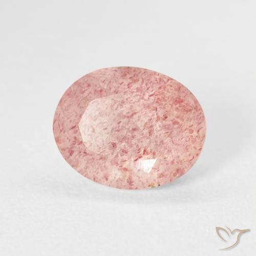 Quartzo Morango Rosa Terroso Natural 2.66ct, oval, Transparente