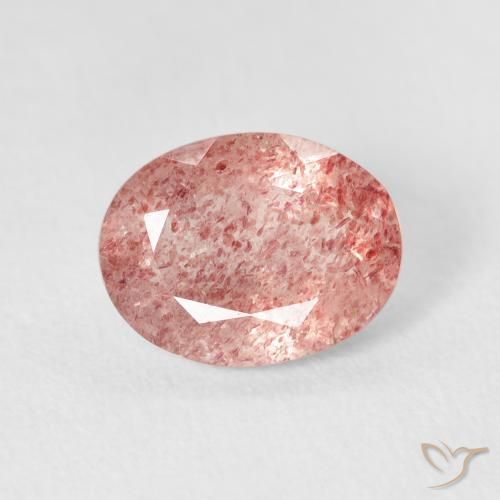 2.44ct Natural Medium Light-Pink Quartzo Morango, oval, Transparente