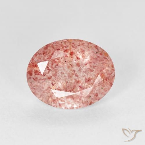 2.29ct Natural rosa médio Quartzo Morango, oval, Transparente