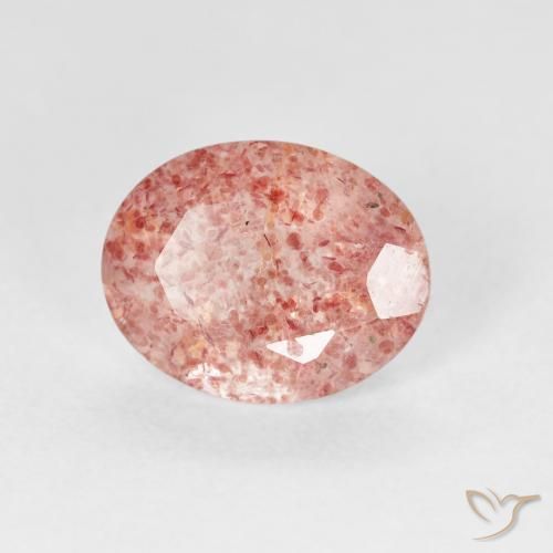 Quartzo Morango rosa médio Natural 2.29ct, oval, Transparente