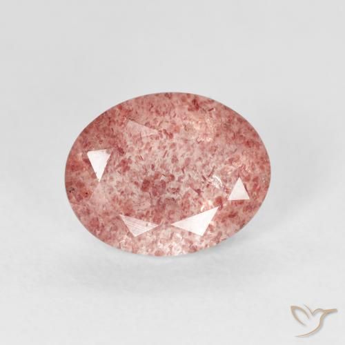 2.28ct Natural rosa avermelhado Quartzo Morango, oval, Transparente