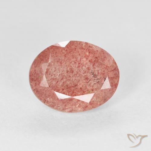 2.68ct Natural rosa médio Quartzo Morango, oval, Transparente
