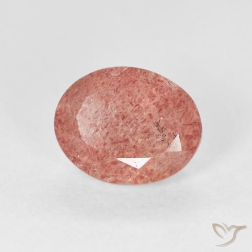 Quartzo Morango rosa médio Natural 2.68ct, oval, Transparente