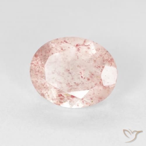 Quartzo Morango rosa médio Natural 2.56ct, oval, Transparente