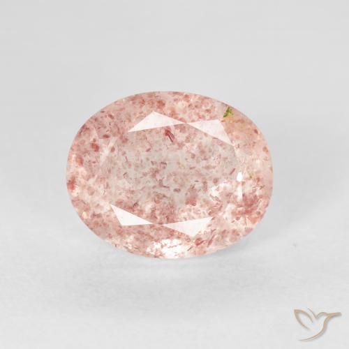 2.76ct Natural Rosa Flamingo Quartzo Morango, oval, Transparente