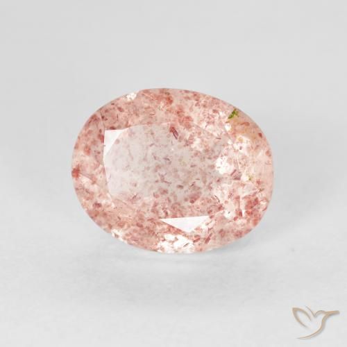 Quartzo Morango Rosa Flamingo Natural 2.76ct, oval, Transparente