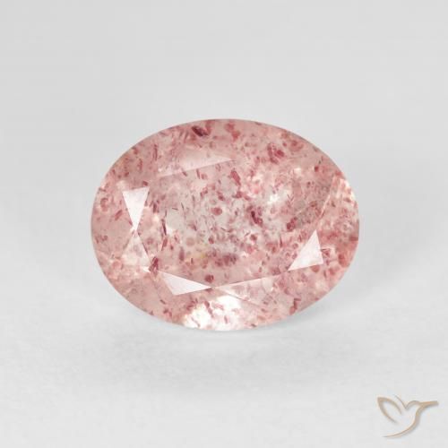 2.52ct Natural Luz rosa Quartzo Morango, oval, Transparente