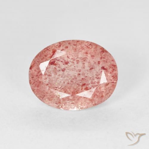 2.45ct Natural rosa rosa Quartzo Morango, oval, Transparente