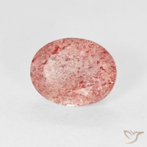 Quartzo Morango rosa rosa Natural 2.45ct, oval, Transparente