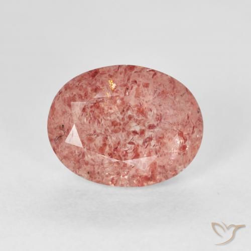 2.98ct Natural rosa rosa Quartzo Morango, oval, Transparente