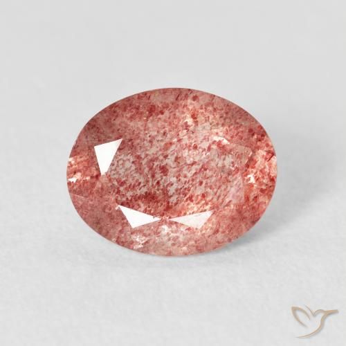2.30ct Natural rosa médio Quartzo Morango, oval, Transparente