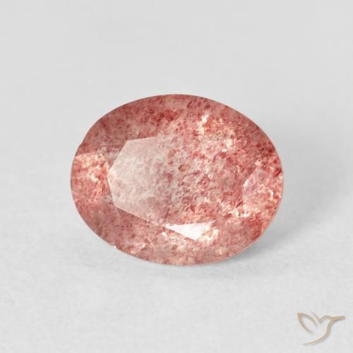 Quartzo Morango rosa médio Natural 2.30ct, oval, Transparente