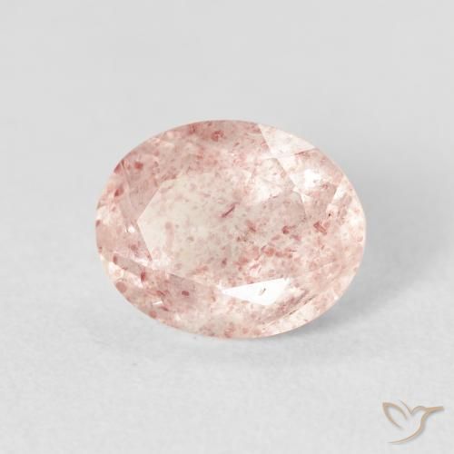 Quartzo Morango Rosa bem claro Natural 2.59ct, oval, Transparente