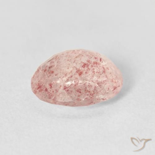 Quartzo Morango Rosa bem claro Natural 2.59ct, oval, Transparente
