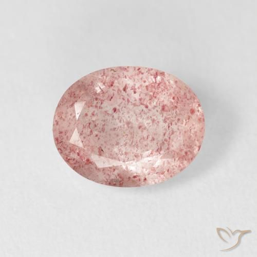 2.69ct Natural Luz rosa Quartzo Morango, oval, Transparente