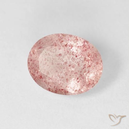 Quartzo Morango Luz rosa Natural 2.69ct, oval, Transparente