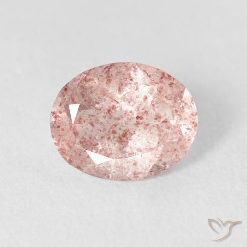 2.10ct Natural Luz rosa Quartzo Morango, oval, Transparente