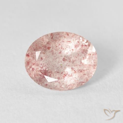 2.60ct Natural Luz rosa Quartzo Morango, oval, Transparente