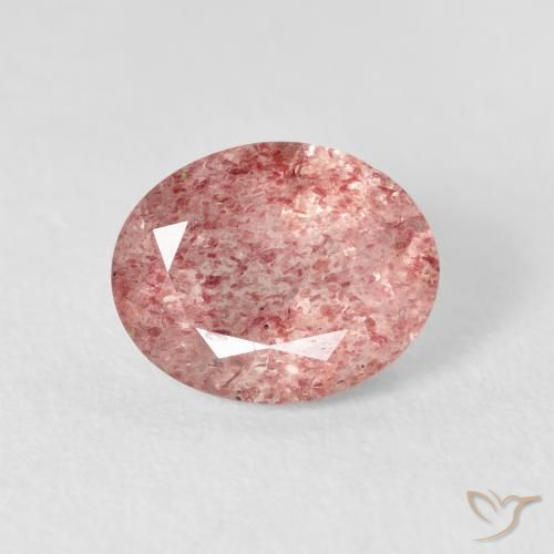 2.76ct Natural Medium Light-Pink Quartzo Morango, oval, Transparente