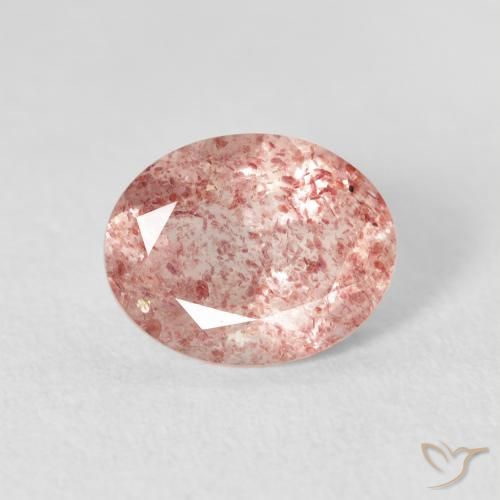 2.51ct Natural Medium Light-Pink Quartzo Morango, oval, Transparente