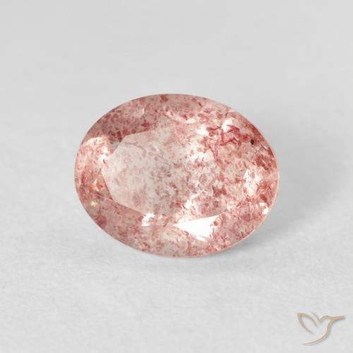 Quartzo Morango Medium Light-Pink Natural 2.51ct, oval, Transparente