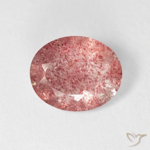 2.64ct Natural rosa avermelhado Quartzo Morango, oval, Transparente