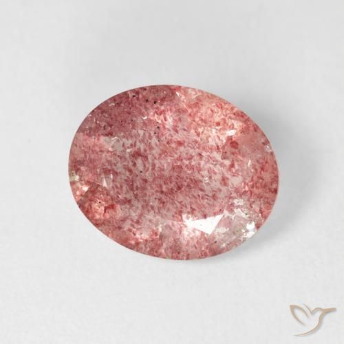 Quartzo Morango rosa avermelhado Natural 2.64ct, oval, Transparente