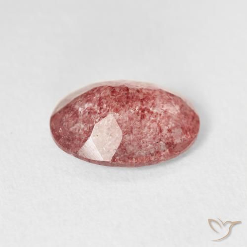 Quartzo Morango rosa avermelhado Natural 2.64ct, oval, Transparente